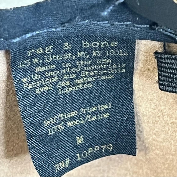 Rag & Bone Tan Fedora Hat Black Leather Band Silver Metal Studs Medium Wool - Picture 5 of 8